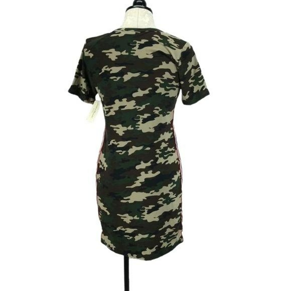 Bobbie Brooks‎ Women's Camo Fitted Midi Striped Shirt Dress Size Large - Picture 3 of 8